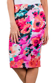 Check spelling or type a new query. Pink Red Floral Print Stretch Pencil Skirt Lady Laila Boutique