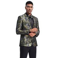 Helmut lang tux blue lambs leather jacket (4). Gold And Navy Blue Tuxedo Jacket Floral Pattern Blazer Prom Wedding Perfect Tux