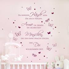 Wandtattoo Zitat Baby Spruch Da Werden Hande Sein Mit Punkten Und Schmetterlingen M1969 Wandtattoos Elfentur Tassen