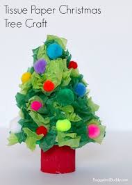Christmas Tree Craft Using Tissue Paper Buggy And Buddy Christmas Tree Crafts Christmas Crafts Xmas Crafts