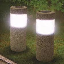 1pc Solar Power Stone Pillar W Hite Led Solar Lights Outdoor Garden Light Lawn Lamp Court Yard Decorati Led Garden Lights Outdoor Garden Lighting Stone Pillars