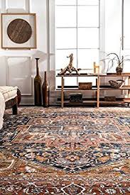 Amazon Com Nuloom Khmc04a Ehtel Medallion Fringe Rug 8 X 10 Rust Kitchen Dining Rugs In Living Room Rugs Usa Minimalist Area Rugs