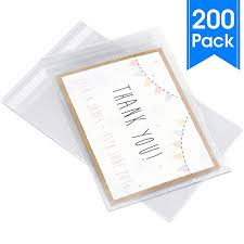 Amazon Com 5 X 7 200 Clear Resealable Cellophane Cello Bags Self Seal Fits 5x7 Print Photos Greeting Card Packaging Cards Envelopes Greeting Card Box