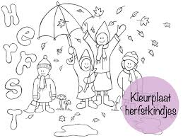 Kleurplaat Herfst Mama Maai