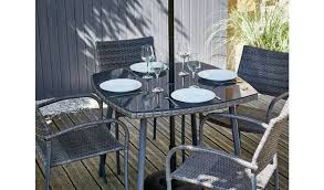 Argos outdoor dining table and 6 chairs. Buy Argos Home Cusco Rattan 4 Seater Dining Set Grey Patio Sets Argos Argos Home Garden Table And Chairs Outdoor Furniture Sets