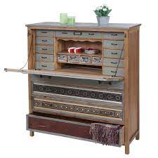 Jul, 22:52 mesz 9t 19std. Sekretar Hwc A43 Kommode Schrank Tanne Holz Massiv Vintage Patchwork 113x99x36cm