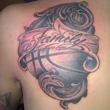 40 Basketball Tattoo Designs And Ideas For Men I Luv Sports Basketball Tattoos Tattoos For Guys Shoulder Tattoos For Women