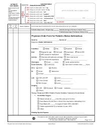 physician order form for pediatric status asthmaticus