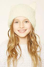 Forever 21 Girls A Beanie Featuring A Fuzzy Knit Design And Cat Ears Sticking Out Girls Couture Kids Fashion Girl Outfits