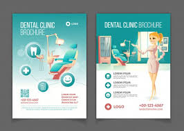 Download Dental Clinic Cartoon Advertising Brochure Or Promo Booklet Pages Template With Comfortable Stomatology Chair For Free Dental Clinic Brochure Dental Clinic Logo