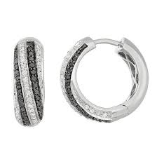 Black And White Diamond Hoop Earrings 1 2 Ct T W Multi Color Diamond Sterling Silver Hoop Earrings Jcpenney White Diamond Jewelry Diamond Hoop Earrings Diamond Hoops