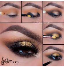 Black And Gold Eye Makeup Step By Step Mustard Gold Glitter Eye Makeup Gold Eye Makeup Smokey Eye Makeup