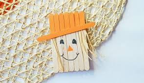 Sit him up on your desk or mantel. Popsicle Stick Scarecrow Magnet Craft Great For Kids