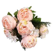 Middle notes are peony, rose, jasmine and carnation; China Amazon Hot Sale Artificial Silk Peony Flowers For Diy Decoration China Decorative Flower And Flower Backdrop Price
