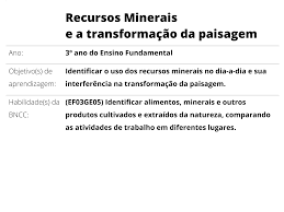 Ser docente y querer usar las tecnologías para tus clases diferentes e. Plano De Aula 3Âº Ano Geografia Recursos Minerais E A Transformacao Da Paisagem