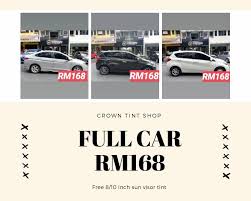 Tidak perlu pun tahu harga secara terperinci, tetapi cukup sekadar tahu bahawa harga tinted kereta di malaysia lebih kurang dalam rm100 sehingga rm400. Full Car Tinted Upah Pasang Auto Accessories On Carousell