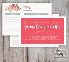 Recipe Card Bridal Shower Please Bring A Recipe Cute Etsy Bridal Shower Recipes Cards Tea Party Bridal Shower Bridal Shower Games
