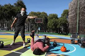 Touchless thermometers will be used to check everyone's temperature. I D Just Rather Work Out Outside Why Bay Area S Outdoor Gyms Could Last Beyond The Pandemic