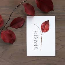 Autumn Leaf Print Camus Quote Autumn Leaves Prints Autumn Leaves Art Sketchbook