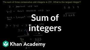 A = 1, b = 1. Sum Of Integers Challenge Video Khan Academy