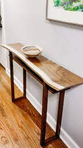 You can pick from these seven pieces in our collection, live edge console table, live edge narrow console table, solid black walnut narrow console table, live edge walnut entryway table, live edge wood bar table. Custom Live Edge Console Table By Mokuzai Furniture Seen At Private Residence Chicago Wescover