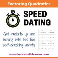 A Fun Way To Get Students Moving And Working Together Students Date By Working In Pairs To Factor Quadrat Factoring Quadratics Two Step Equations Like Terms
