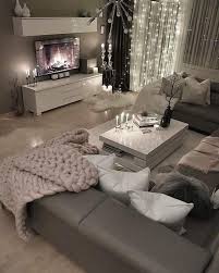Trendy living room photo in phoenix liking a the warmth but still modern and clean. Loving This Grey Modern And Cozy Living Room Decor Livingroom Decor Livingroomhomed Living Room Decor Cozy Living Room Decor Apartment Apartment Living Room