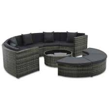 Evre rattan outdoor garden furniture set california sofa set with coffee table. Vidaxl Outdoor Sofa Set 8 Piece Poly Rattan Wicker Gray Patio Day Lounge Bed 728619211135 Ebay Outdoor Sofa Outdoor Sofa Sets Patio Sofa Set