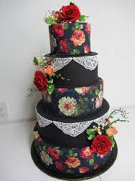 Red Roses Wedding Cake By Any Way You Ice It Com Via Flickr Gorgeous Cakes Black Wedding Cakes Painted Cakes