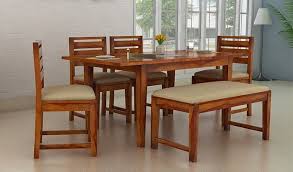 Advin 6 Seater Dining Set Withbench Spell Bounds Anyone With Its Gorgeous Look Beautiful Honey Fi Buy Dining Table 6 Seater Dining Table Dining Table Setting
