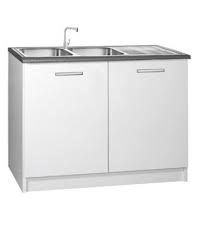 meuble cuisine bas sous evier 2 portes 120cm tara petit prix