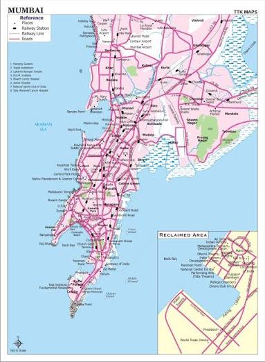 Map of cities : Bombay Mumbai