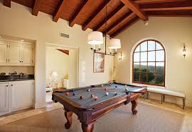 We use a thicker slate for the larger tables, this is because the bigger the span a slate has to cover the more strength it requires to remain stable. Hope Ranch Spanish Style Custom Home Game Room Mediterranean Family Room Santa Barbara By Allen Construction Houzz Au