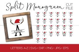 All other digital creations are allowed as long as graphics are flattened and enough of your design is added to. Santa Hat Split Monogram Svg Dxf Cut File Christmas Svg 329607 Monograms Design Bundles