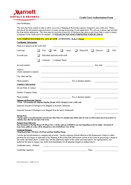 Free credit card authorization form template. Top 6 Marriott Credit Card Authorization Form Templates Free To Download In Pdf Format