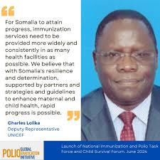 Polio has circulated in Somalia for 7yrs and the country has one of the  highest child mortality rates globally. On June 29, 2024, Prime Minister  H.E. Hamza Abdi Barre launched the National