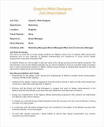 Our company and marketing team is seeking an experienced brand manager to review and calibrate consumer behavior reactions against our marketing activities. Job Description Format Doc Fresh 9 Sample Graphic Designer Job Descriptions Pdf Doc Web Design Jobs Job Description Graphic Designer Job