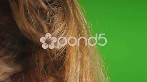 Blond Woman Hair Drying In Front Of Green Screen Slow Motion Fullhd 1080p Vid Stock Footage Ad Front Green Drying Screen Womens Hairstyles Hair Blonde