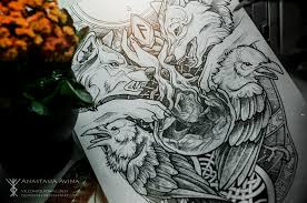 Pin by frederick on tattoo ideas. Pin By Zlatko Mocilv On Tattoo Celtic Tattoos Raven And Wolf Odin