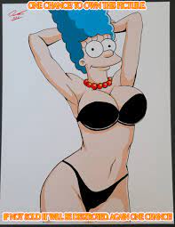 Marge Simpson Pin-Up Color Illustration Art Print | KeyeskeKara Creations