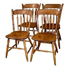 1940s Vintage Ethan Allen Early American Style Dining Chairs Set Of 4 Dining Chairs Vintage Dining Chairs Early American Style