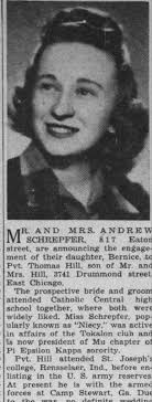 Bernice "Niecy" Schrepter engagement to Thomas Wilton Hill announced