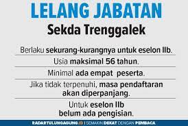 Banyak lowongan kerja trenggalek, sebanyak 6 loker trenggalek by lowongan kerja 15. Loker Rs Trenggalek Lowongan Kerja Non Pns Di Rsud Kabupaten Trenggalek Jawa Timur Tahun 2016 Lowongan Kerja Indonesia Uji Coba Lokasi Baru Di Desa Wonoanti Kec Images Good Morning