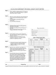 You then use your gas code for proper sizing and not the manufacturer's minimal pipe sizing! Gas Piping Worksheet Water Heating Pipe Fluid Conveyance