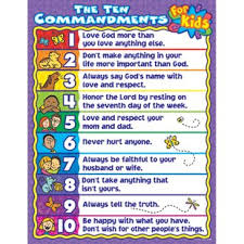 The 10 Commandments For Kids Chart