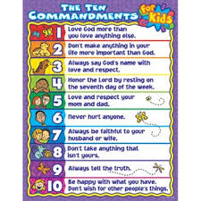 the 10 commandments for kids chart