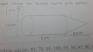 L = luas alas + luas selimut b. Sebuah Peluru Terbentuk Dari Gabungan Tabung Dan Kerucut Seperti Pada Gambar Luas Permukaan Peluru Brainly Co Id