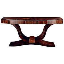 Giorgio Collection Ebony Macassar Wood High Gloss Italian Console Table Art Deco Console Table Art Deco Dining Room Art Deco Desk
