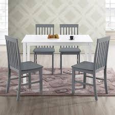 Walker Edison Modern 5 Piece Dining Set White Grey Walmart Com In 2020 Modern Dining Table Dining Set 5 Piece Dining Set