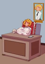 Rule 34 Dev - absorption_vore blonde_hair breast_expansion breasts c: desk  digestion employee_uniform female_only large_breasts skull sunnyhero  vore|8033481648